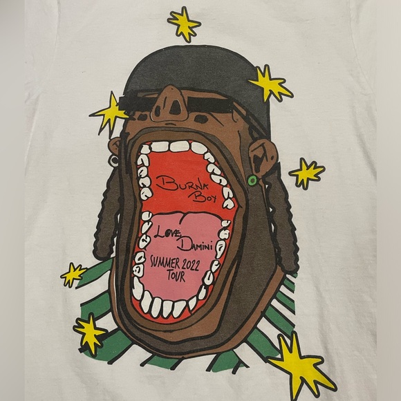 Burna boy Summer 2022 Tour Shirt Short Sleeve Shirt Small Men’s - Picture 3 of 4